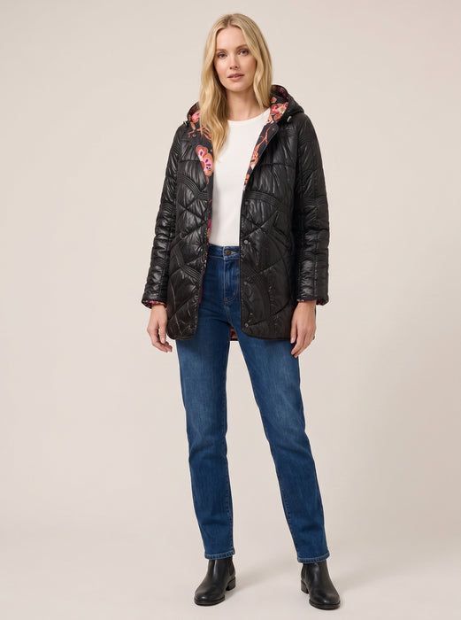 Johnny Was Black Arches Quilted Reversible Puffer Jacket R45925-9