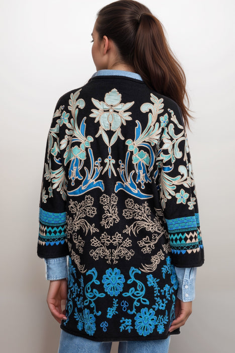 Johnny Was Biya Black Embroidered Kimono B58325-R