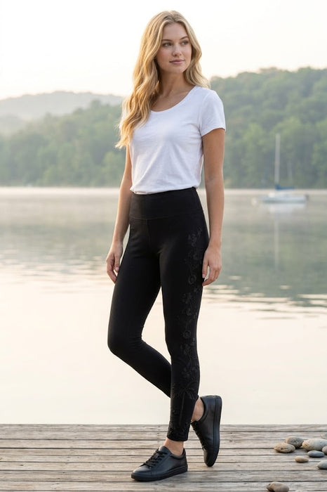 Johnny Was Black Cassia Tonal Legging R62824-5