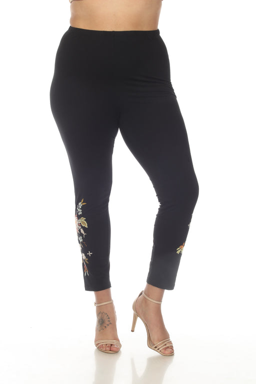 Johnny Was Style R60823 Black Ceretti Floral Embroidered Leggings Boho Chic