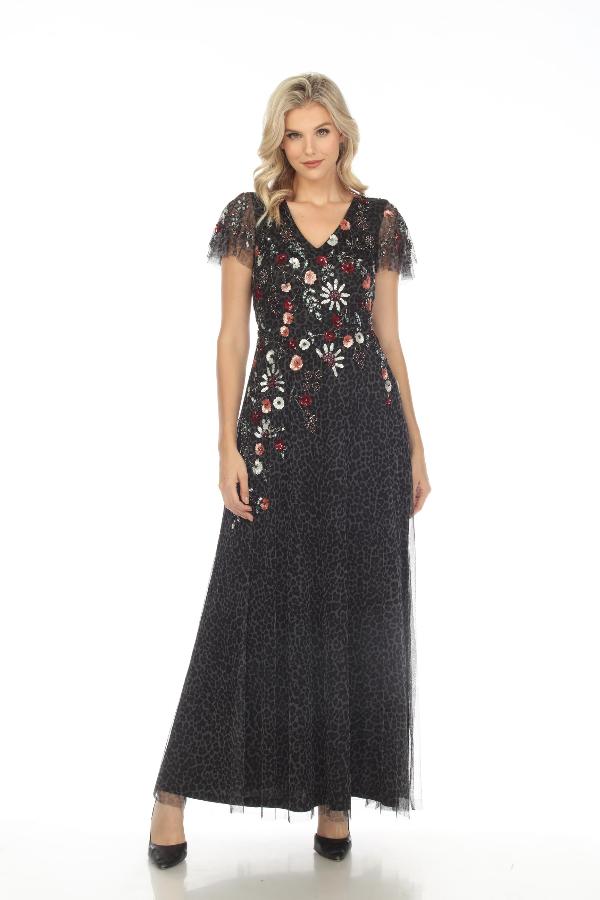 Black Cheetah Beaded Maxi Dress Boho Chic | Johnny Was AfterRetail Black Cheetah Beaded Maxi Dress Boho Chic | Johnny Was AfterRetail
