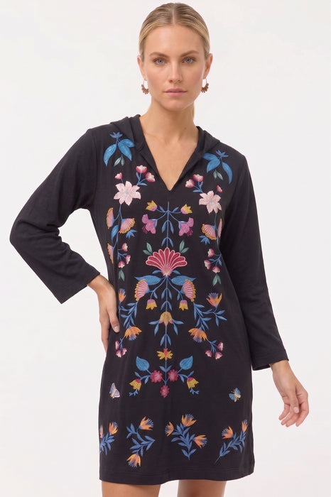 Johnny Was Black Elizabeth Beach Hoodie Dress J30925-E