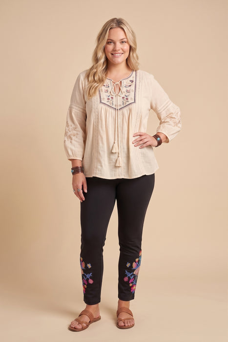Johnny Was Black Elizabeth Plus Size Legging R65925-EX
