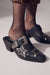 Johnny Was Black Leather Mule Pumps JWS23247-2
