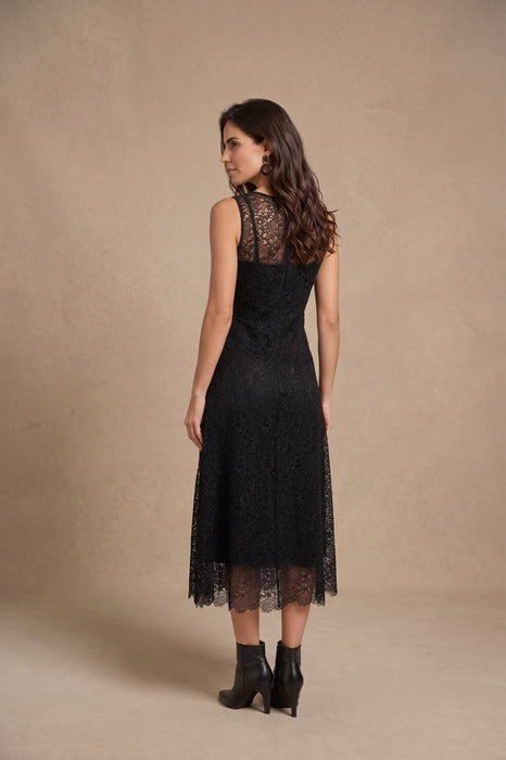 Johnny Was Black Midi Vanti Lace Dress Slip C35625-O