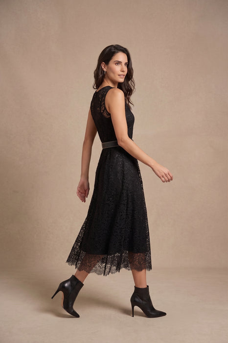 Johnny Was Black Midi Vanti Lace Dress Slip C35625-O