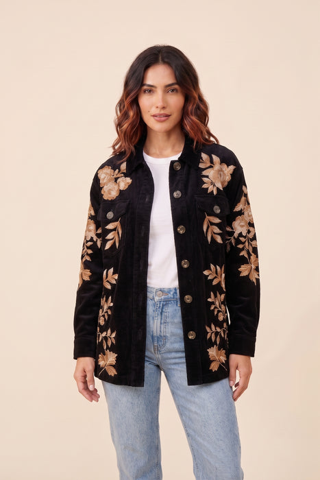 Johnny Was Black Miela Oversized Shirt Jacket W41125-9
