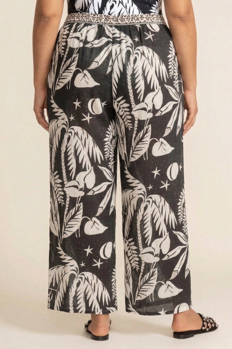 Johnny Was Black Palmas Wrap Pant CSW9525-YX Plus size