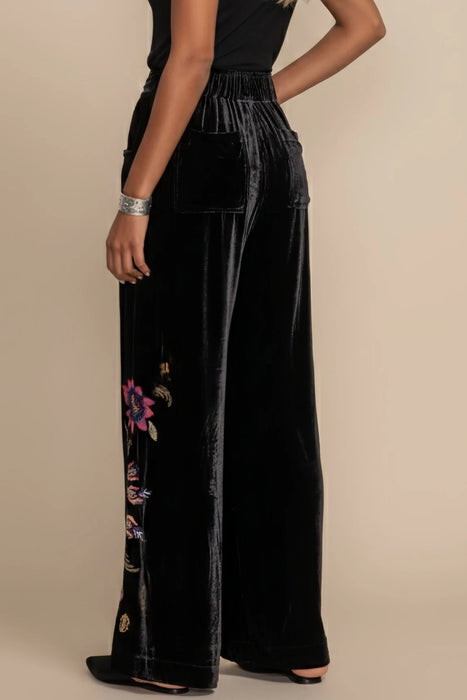 Johnny Was Black Steffania Wide Leg Pleat Pants R63024-9
