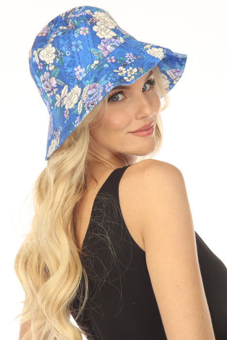 Johnny Was Blue Floral Bucket Hat CSW2500-F