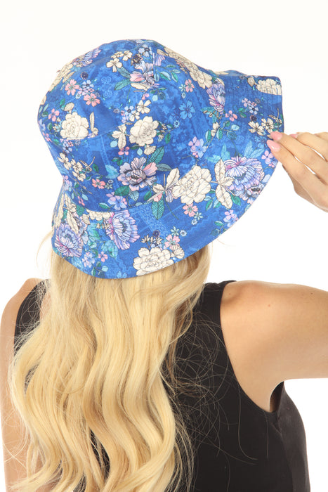 Johnny Was Blue Floral Bucket Hat CSW2500-F