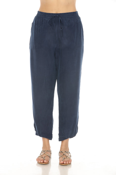 Johnny Was Style R65120 Blue Night Alice Cropped Jogger Pants Boho Chic