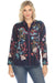 Johnny Was Style C11825-R Blue Night Velouria Embroidered Button-Down Blouse