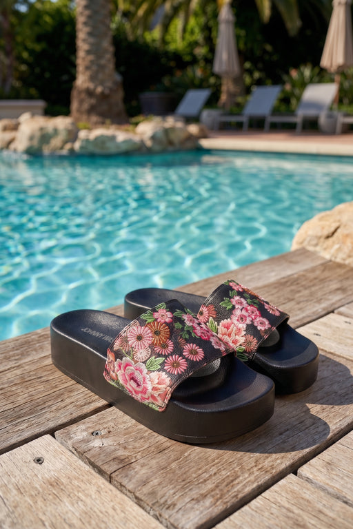 Johnny Was Blum Embroidered Platform Pool Side Sandals JWS24024-E