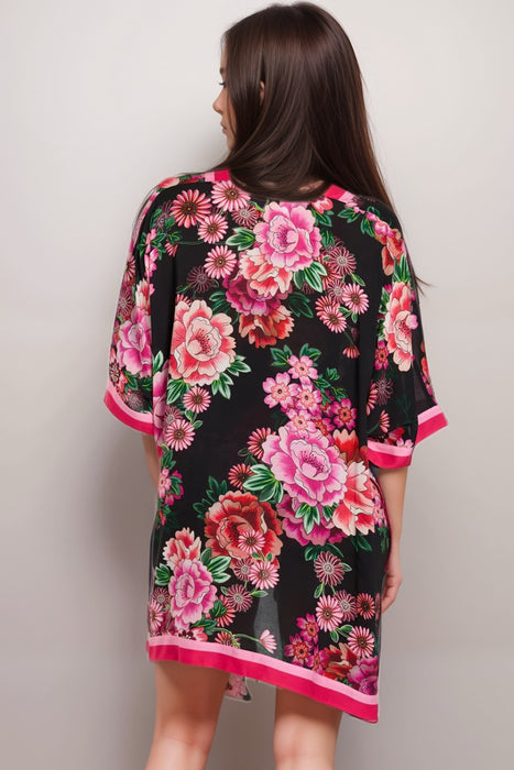 Johnny Was Blum Floral Short Kimono CSW7624-N