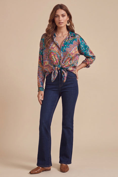 Johnny Was Bomi Silk Blend The Slim Audrey Blouse C17025-6