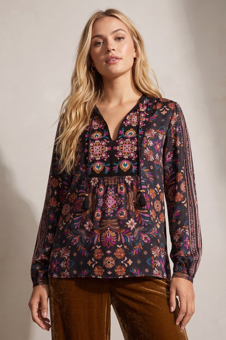 Johnny Was Brandi Curved Hem Prairie Blouse W14525-8