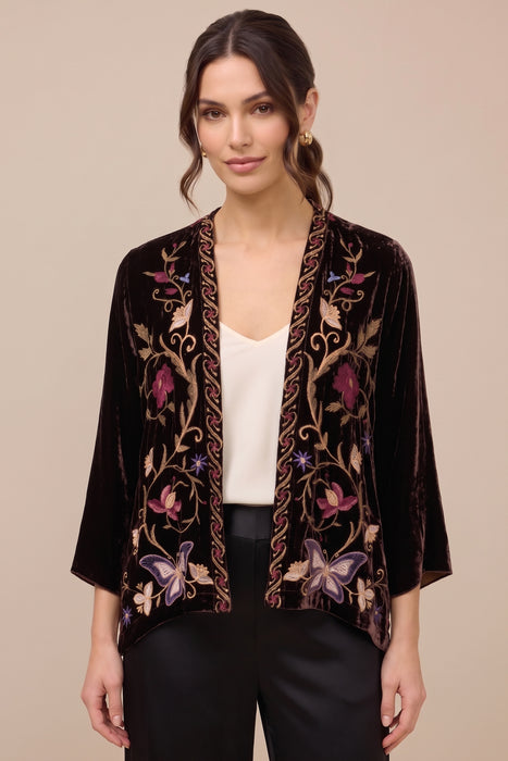 Johnny Was Brown Tourmaline Carminia Velvet Bolero J44225-0