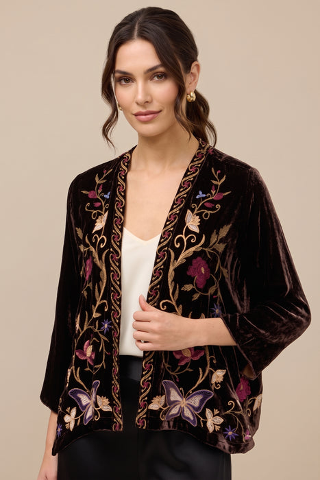 Johnny Was Brown Tourmaline Carminia Velvet Bolero J44225-0