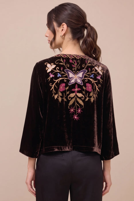 Johnny Was Brown Tourmaline Carminia Velvet Bolero J44225-0