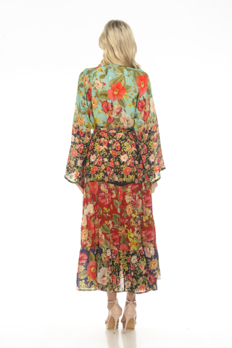 Johnny Was Burke Floral Belted Maxi Kimono Boho Chic C44922