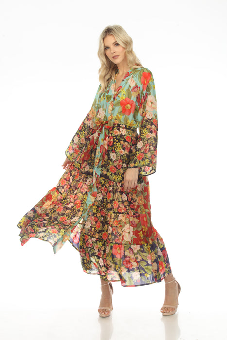 Johnny Was Burke Floral Belted Maxi Kimono Boho Chic C44922