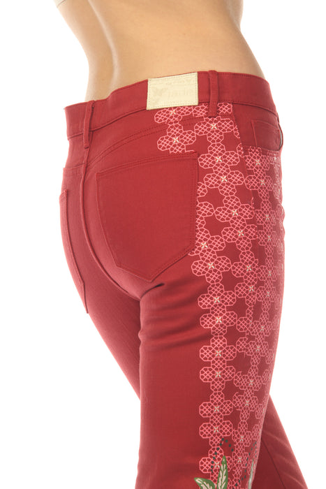 Johnny Was Red Caleta Straight Flare Jean L60025-7