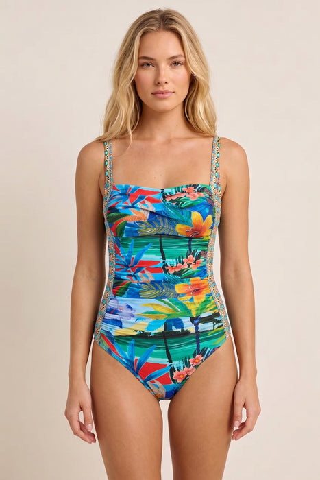 Johnny Was California Paradis Marilyn Ruched One Piece CSW4126-F