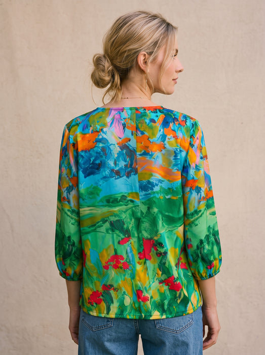 Johnny Was California Torenia Scarf Arlo 3/4 Sleeve Blouse C12826-3