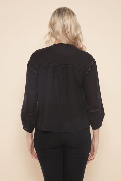 Johnny Was Calme Button Down Blouse with Sleeve Darts O21056
