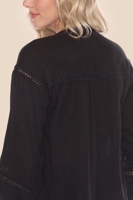 Johnny Was Calme Button Down Blouse with Sleeve Darts O21056