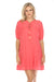 Johnny Was Calme Style O31111 Calypso Coral Pleated Yoke Puff Sleeve Mini Dress Boho Chic