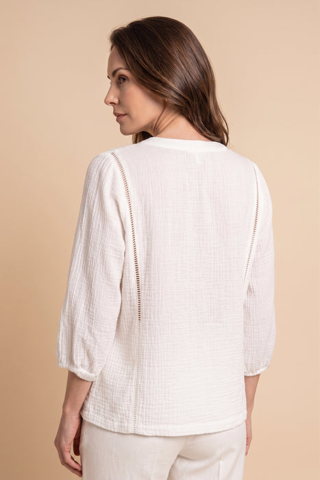 Johnny Was Calme Gauze Bishop Sleeve Blouse O21051-5 *
