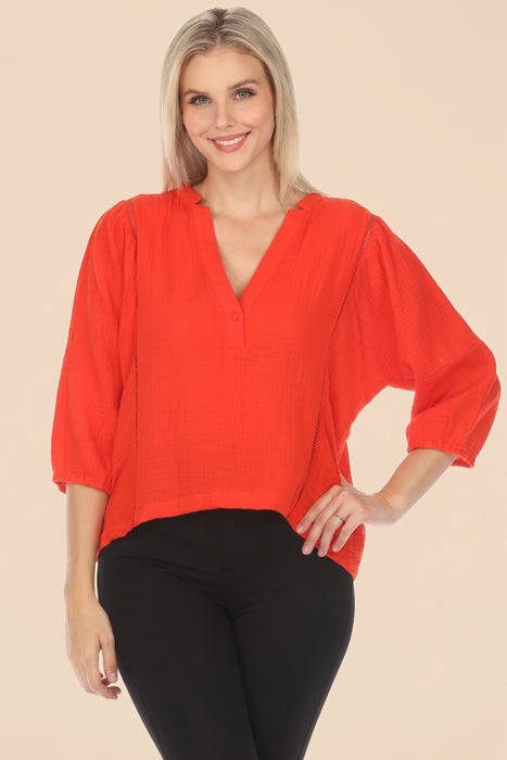 Johnny Was Calme Gauze Bishop Sleeve Blouse O21051-5 *