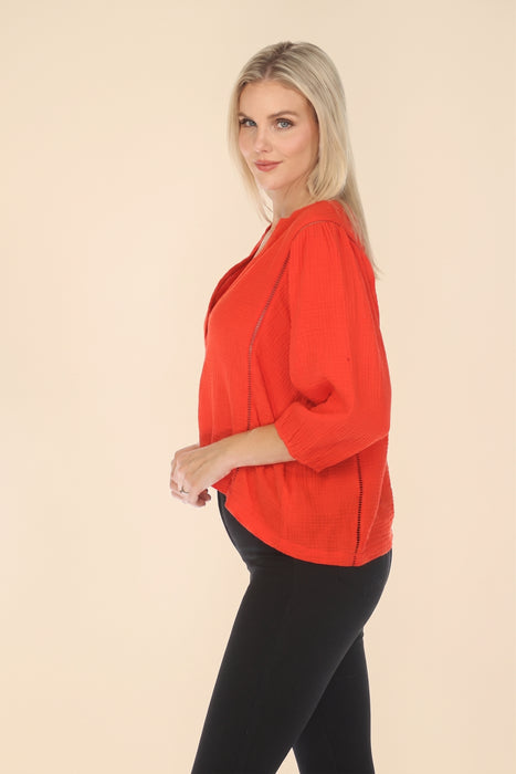 Johnny Was Calme Gauze Bishop Sleeve Blouse O21051-5 *