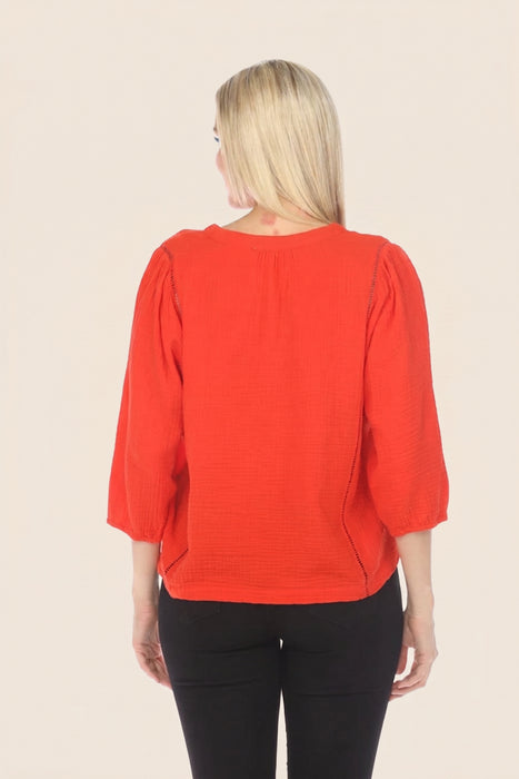 Johnny Was Calme Gauze Bishop Sleeve Blouse O21051-5 *