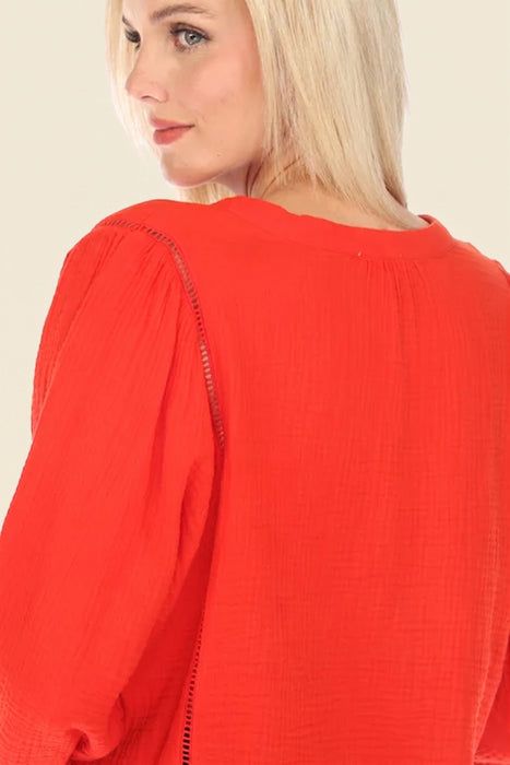 Johnny Was Calme Gauze Bishop Sleeve Blouse O21051-5 *