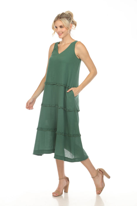 Calme Tiered Ruffles V-Neck Trapeze Dress | Johnny Was AfterRetail Calme Tiered Ruffles V-Neck Trapeze Dress | Johnny Was AfterRetail