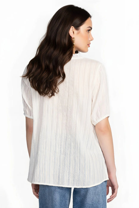 Johnny Was Calme Off-White Mirah Field Cotton Blouse O21068-O