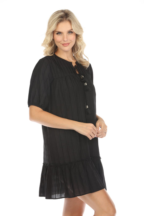 Johnny Was Calme Pleated Yoke Mini Dress O31111 Boho Chic *