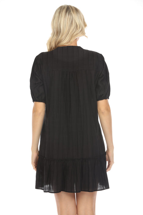 Johnny Was Calme Pleated Yoke Mini Dress O31111 Boho Chic *