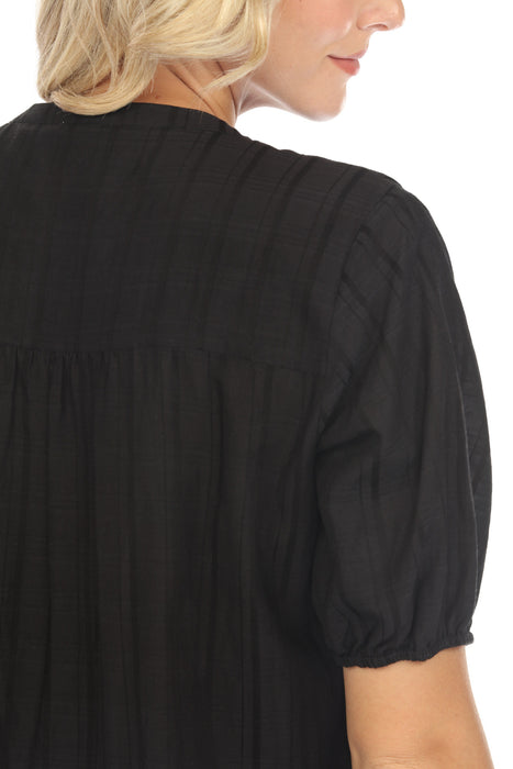 Johnny Was Calme Pleated Yoke Mini Dress O31111 Boho Chic *