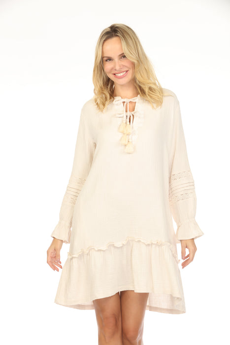 Johnny Was Calme Ghenar Gauze Ruffle Tier Mini Dress O31127-1 *