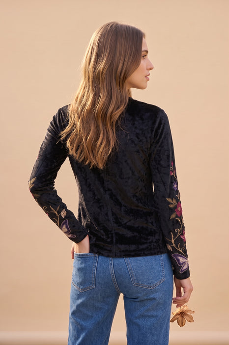 Johnny Was Carminia Bounce Velour Mock Neck J17125-O