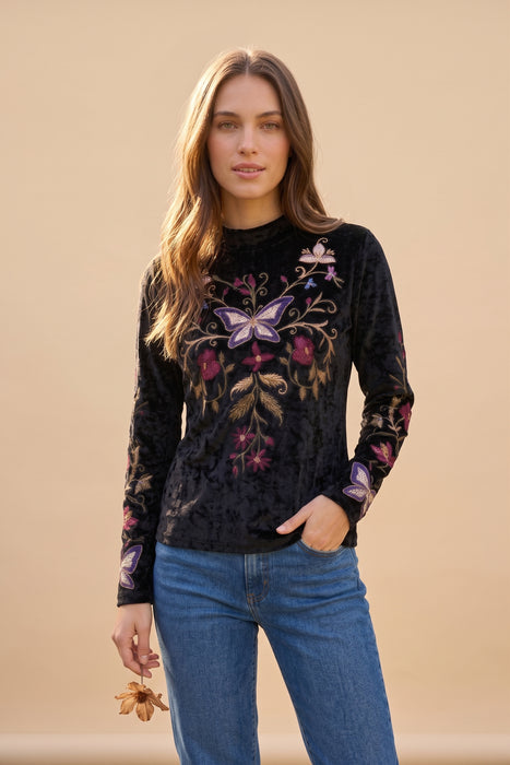Johnny Was Carminia Bounce Velour Mock Neck J17125-O