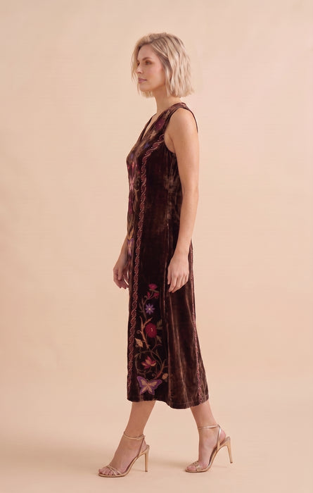 Johnny Was Carminia Velvet V-Neck Midi Tank Dress J30225-O