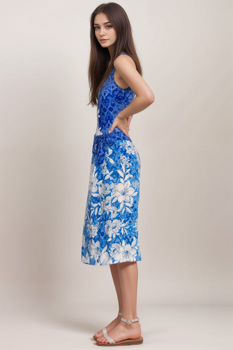 Johnny Was Blue Clio Floral Midi Coverup Skirt CSW9024-M