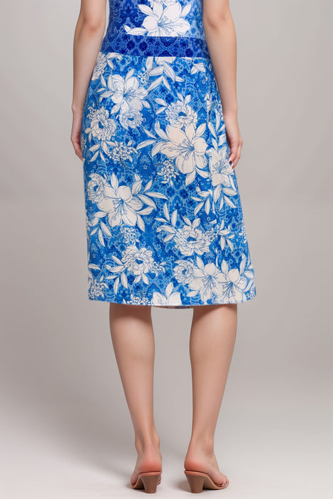 Johnny Was Blue Clio Floral Midi Coverup Skirt CSW9024-M