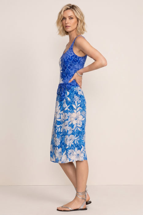 Johnny Was Blue Clio Floral Midi Coverup Skirt CSW9024-M