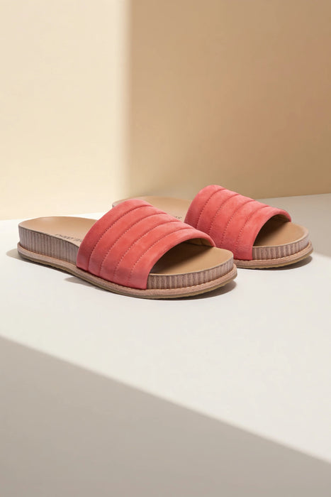 Johnny Was Coral/Cream Solid Stitch Slip On Suede Sandal JWS3022